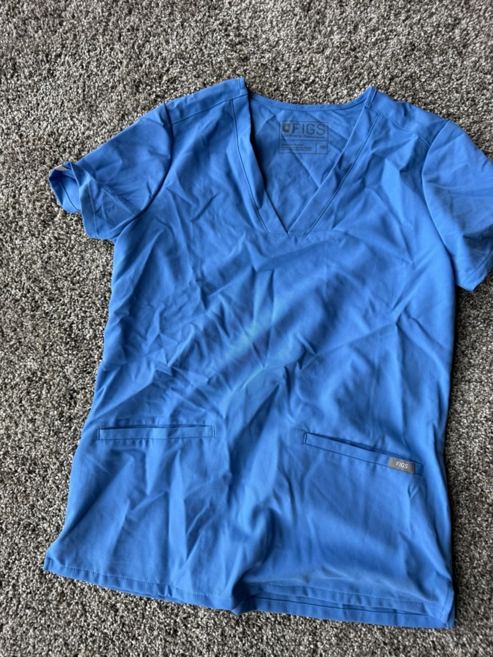 Figs V-Neck Scrub Top in Blue